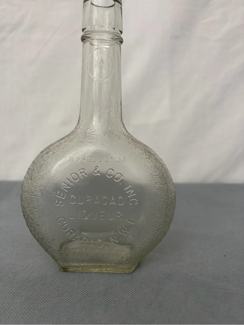Senior & Co Curacao Liqueur Vintage Glass Bottle (F248)